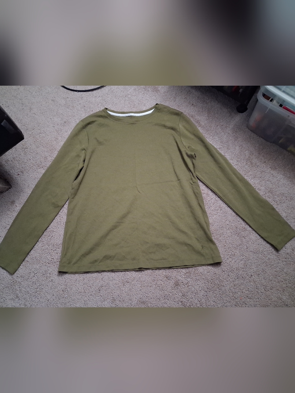 Isaacmizrahilive Medium Olive Pima Cotton Long Sleeve